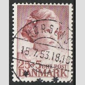FRIM�RKER DANMARK | 1950 - AFA 325 - Prinsesse Anne-Marie - 25 + 5 �re - Pragt Stemplet Horsens