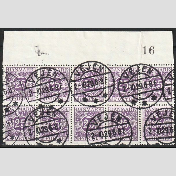 FRIM�RKER DANMARK | 1926-27 - AFA 18 - 25 �re violet i 10-blok - Stemplet (L�s flere steder)