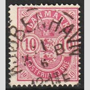 FRIM�RKER DANMARK | 1884-85 - AFA 35a - 10 �re analinrosa - Stemplet 