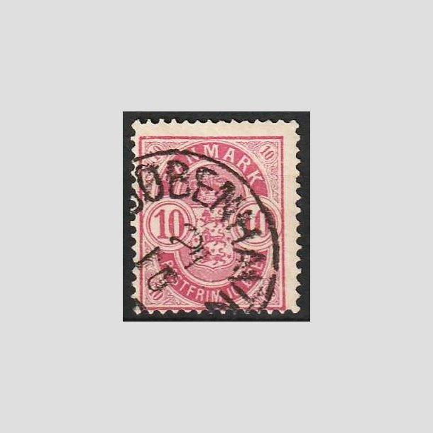FRIM�RKER DANMARK | 1884-85 - AFA 35a - 10 �re analinrosa - Stemplet 