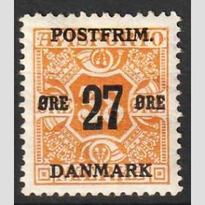 FRIM�RKER DANMARK | 1918 - AFA 92 - 27 �re/38 �re orange provisorium - Ubrugt
