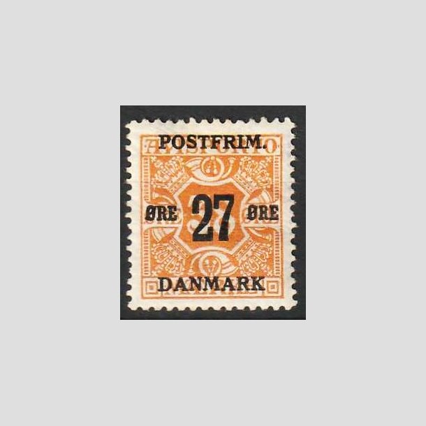 FRIM�RKER DANMARK | 1918 - AFA 92 - 27 �re/38 �re orange provisorium - Ubrugt