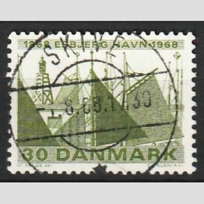 FRIM�RKER DANMARK | 1968 - AFA 469 - Esbjerg havn 100 �r - 30 �re gr�n - Lux Stemplet Skive