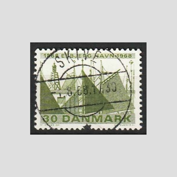 FRIM�RKER DANMARK | 1968 - AFA 469 - Esbjerg havn 100 �r - 30 �re gr�n - Lux Stemplet Skive