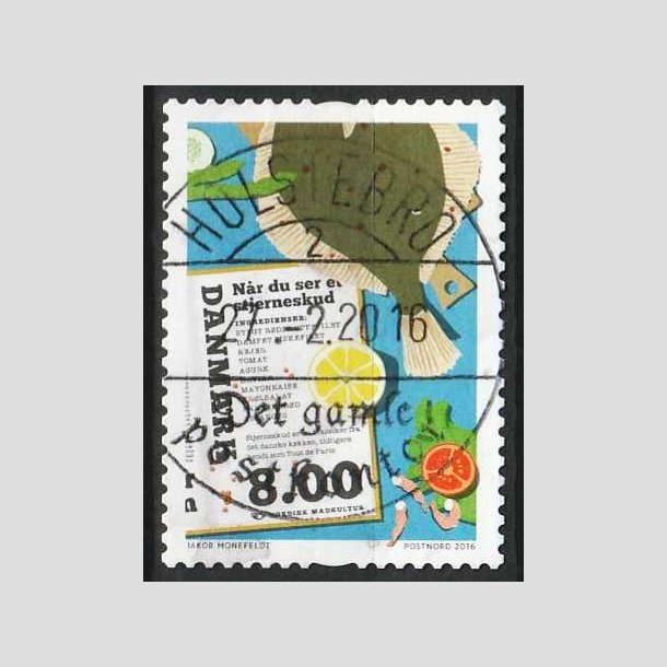 FRIM�RKER DANMARK | 2016 - AFA 1841 - Nordisk madkultur - 8,00 Kr. - Lux Stemplet Holstebro
