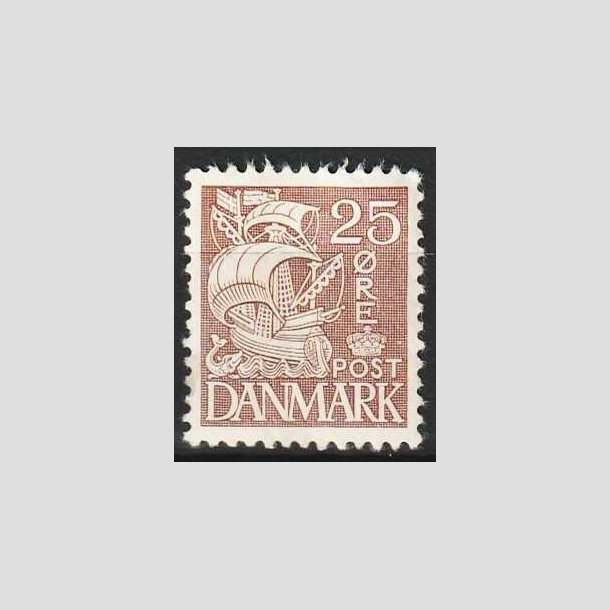 FRIM�RKER DANMARK | 1934 - AFA 214 - Karavel 25 �re brun Type I - Ubrugt