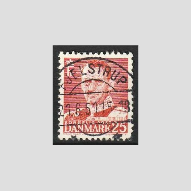 FRIM�RKER DANMARK | 1950 - AFA 321 - Fr. IX 25 �re r�d - Lux Stemplet Fjelstrup