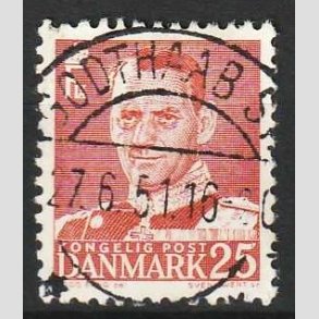 FRIM�RKER DANMARK | 1950 - AFA 321 - Fr. IX 25 �re r�d - Lux Stemplet Godthaab St.