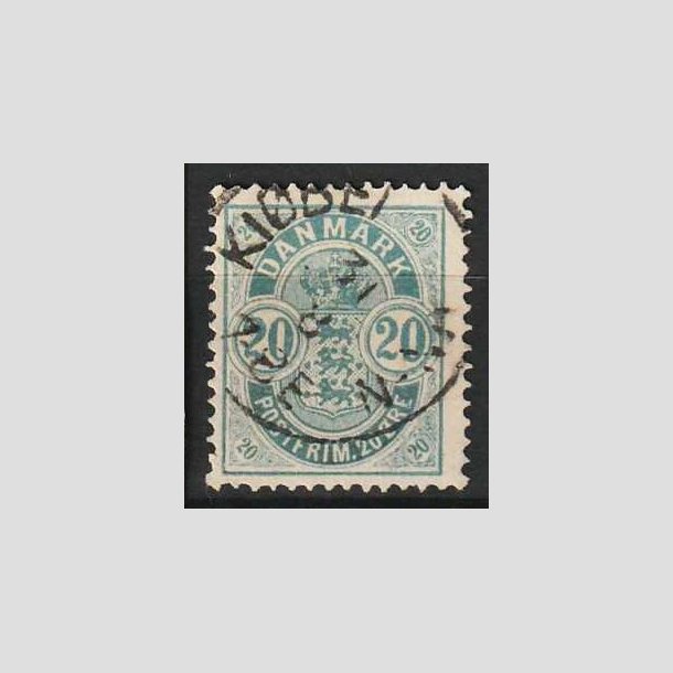 FRIM�RKER DANMARK | 1882 - AFA 33 - 20 �re bl� "Sm� hj�rnetal" - Stemplet