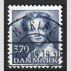 FRIM�RKER DANMARK | 1984 - AFA 792 - Dronning Margrethe - 3,70 Kr. bl� - Lux Stemplet Maribo