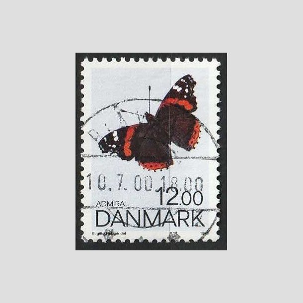 FRIM�RKER DANMARK | 1993 - AFA 1040 - Sommerfugle - 12,00 Kr. flerfarvet - P�nt Stemplet