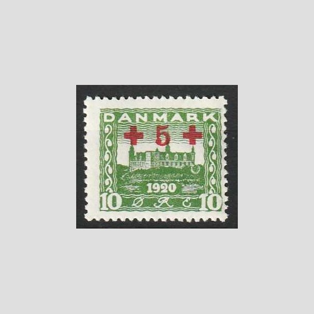 FRIM�RKER DANMARK | 1921 - AFA 120 - +5 +10 �re gr�n R�de Kors provisorier - Postfrisk