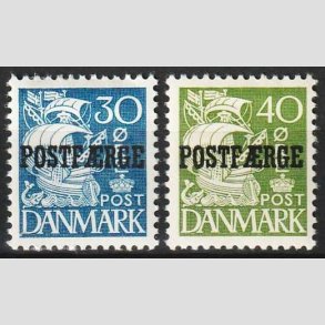 FRIM�RKER DANMARK | 1940 - AFA 24,25 Type II - 30 �re bl�, 40 �re gr�n POSTF�RGE - Ubrugt