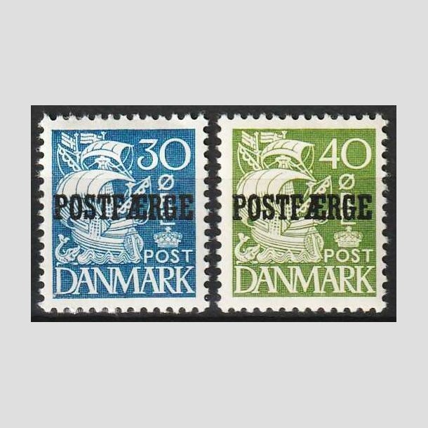 FRIM�RKER DANMARK | 1940 - AFA 24,25 Type II - 30 �re bl�, 40 �re gr�n POSTF�RGE - Ubrugt