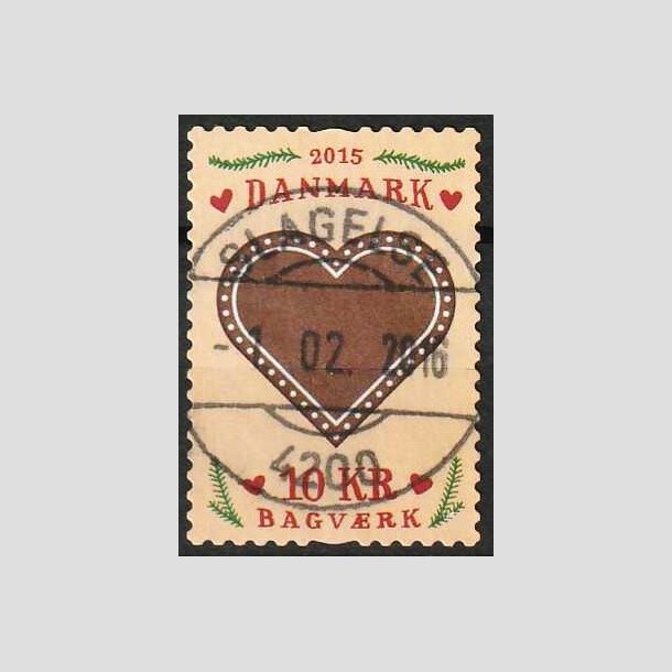 FRIM�RKER DANMARK | 2015 - AFA 1837 - Bagv�rk - 7,00 Kr. honninghjerte - Pragt Stemplet