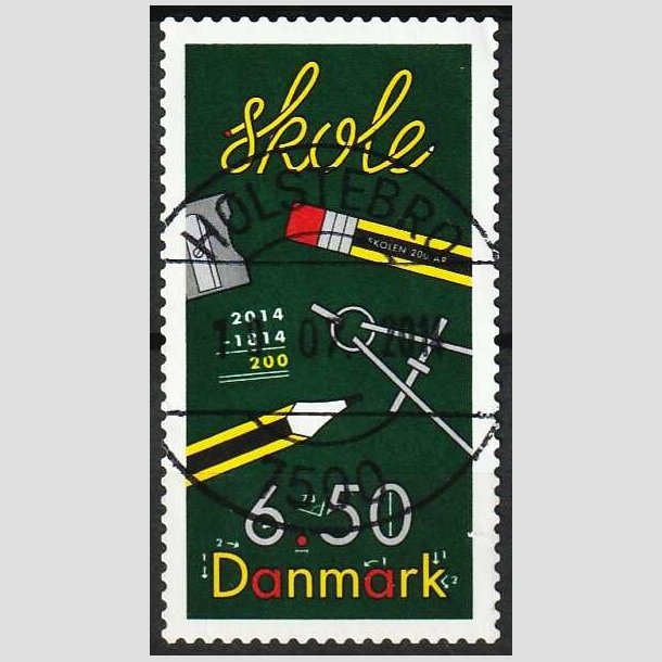 FRIM�RKER DANMARK | 2014 - AFA 1785 - Skolen 200 �r. - 6,50 Kr. - Pragt Stemplet Holstebro