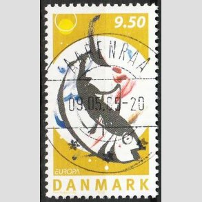 FRIM�RKER DANMARK | 2005 - AFA 1438 - Europam�rker - 9,50 Kr. Fiskeret - Lux Stemplet Aabenraa