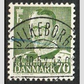 FRIM�RKER DANMARK | 1950 - AFA 324 - Fr. IX 70 �re m�rkgr�n - Lux Stemplet Silkeborg