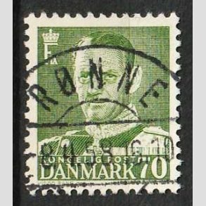 FRIM�RKER DANMARK | 1950 - AFA 324 - Fr. IX 70 �re m�rkgr�n - Lux Stemplet R�nne