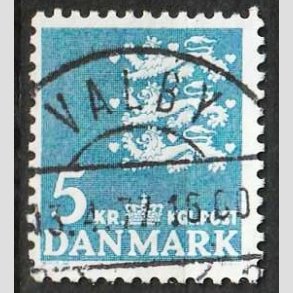FRIM�RKER DANMARK | 1968 - AFA 295F - Rigsv�ben 5 Kr. bl� - Lux Stemplet Valby
