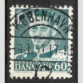FRIM�RKER DANMARK | 1948-50 - AFA 313 - Fr. IX 60 �re bl�gr�n - Lux Stemplet 