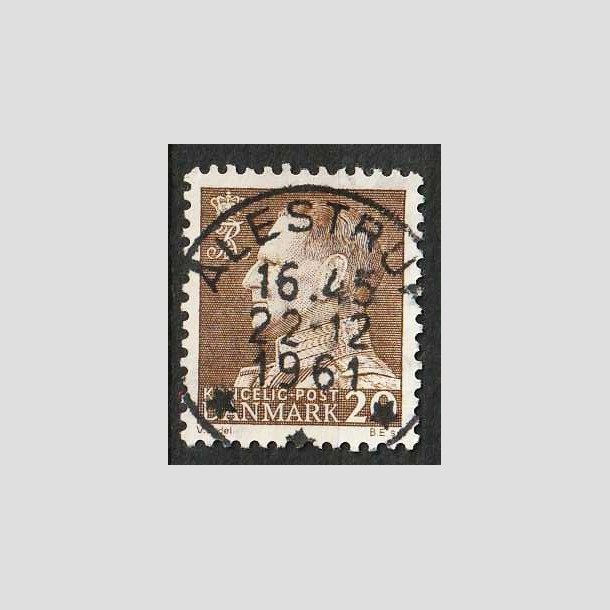 FRIM�RKER DANMARK | 1961-62 - AFA 393F - Frederik IX - 20 �re brun Flour papir - Lux Stemplet