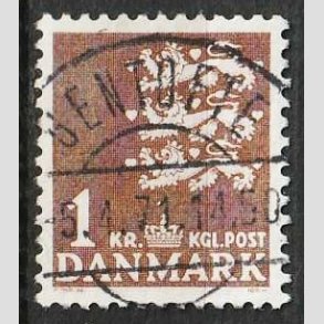 FRIM�RKER DANMARK | 1968 - AFA 293F - Rigsv�ben 1,00 Kr. brun - Lux Stemplet Gentofte