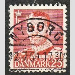 FRIM�RKER DANMARK | 1950 - AFA 321 - Fr. IX 25 �re r�d - Lux Stemplet Nyborg