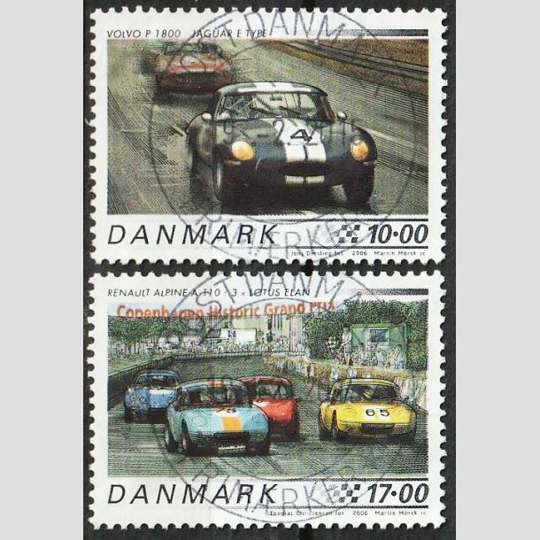FRIM�RKER DANMARK | 2006 - AFA 1472+73 - Klassiske racerbiler - 10,00 + 17,00 Kr. - Pragt Stemplet