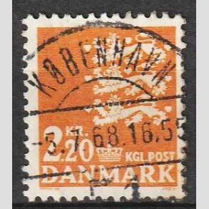 FRIM�RKER DANMARK | 1967 - AFA 464F - Rigsv�ben 2,20 Kr. orange - Lux Stemplet 