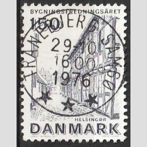 FRIM�RKER DANMARK | 1975 - AFA 593 - Bygningsfredning - 150 �re bl�gr� - Pragt Stemplet Tranebjerg