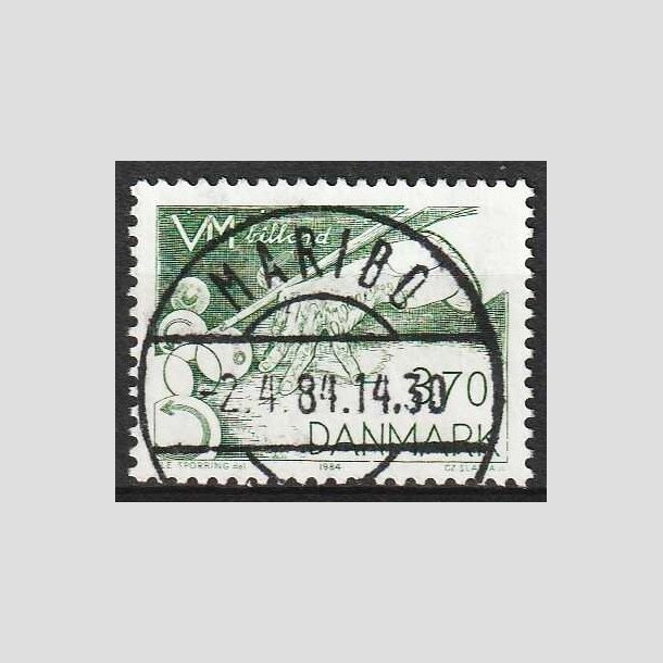FRIM�RKER DANMARK | 1984 - AFA 797 - WM i billard - 3,70 Kr. gr�n - Lux Stemplet Maribo