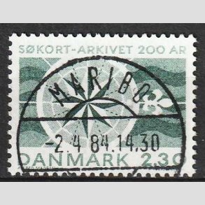 FRIM�RKER DANMARK | 1984 - AFA 799 - S�kortarkivet 200 �r - 2,30 Kr. gr�n - Lux Stemplet Maribo