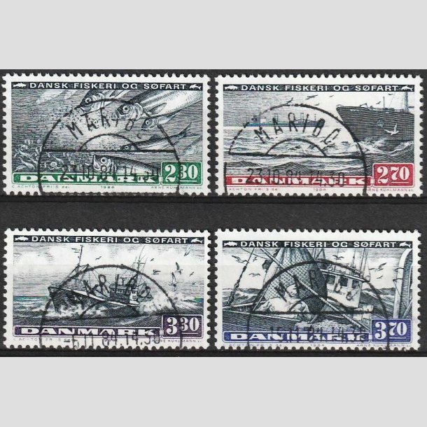 FRIM�RKER DANMARK | 1984 - AFA 809-12 - Fiskeri og s�fart - Komplet s�t - Lux Stemplet