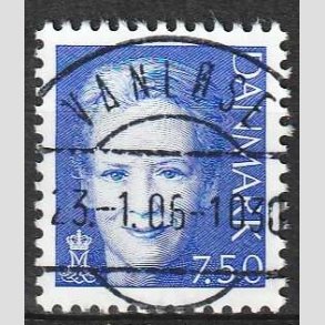 FRIM�RKER DANMARK | 2005 - AFA 1413 - Dronning Margrethe II - 7,50 bl� - Lux Stemplet Vanl�se