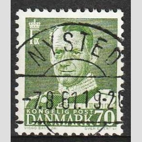 FRIM�RKER DANMARK | 1950 - AFA 324 - Fr. IX 70 �re m�rkgr�n - Lux Stemplet Nysted