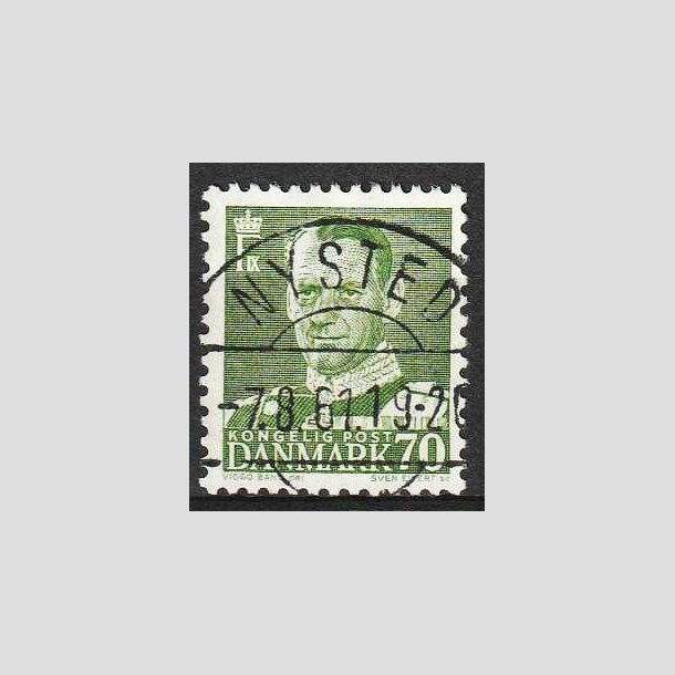 FRIM�RKER DANMARK | 1950 - AFA 324 - Fr. IX 70 �re m�rkgr�n - Lux Stemplet Nysted