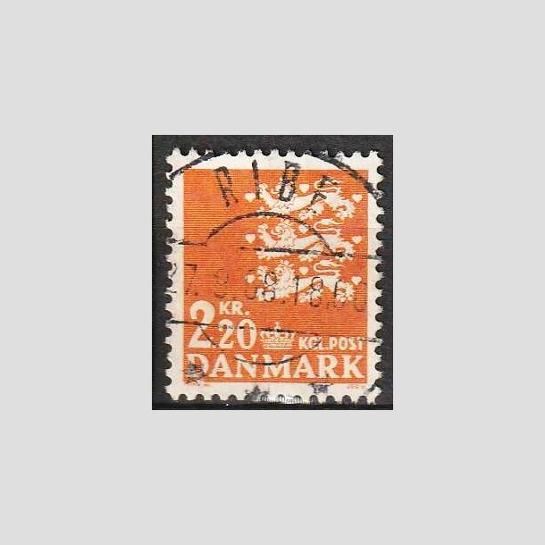 FRIM�RKER DANMARK | 1967 - AFA 464F - Rigsv�ben 2,20 Kr. orange - Lux Stemplet Ribe
