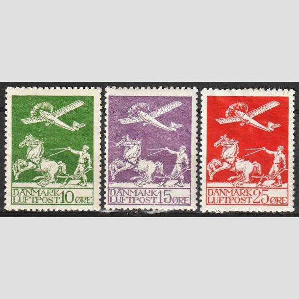 FRIM�RKER DANMARK | 1925 - AFA 144,145,146 - Gl. Luftpost - Ubrugt