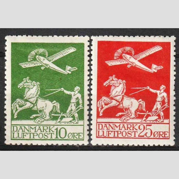 FRIM�RKER DANMARK | 1925 - AFA 144,146 - Gl. Luftpost 10 og 25 �re - Ubrugt