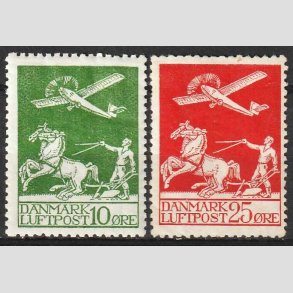 FRIM�RKER DANMARK | 1925 - AFA 144,146 - Gl. Luftpost 10 og 25 �re - Ubrugt