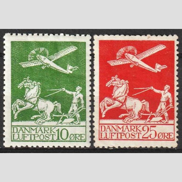 FRIM�RKER DANMARK | 1925 - AFA 144,146 - Gl. Luftpost 10 og 25 �re - Ubrugt