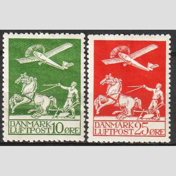 FRIM�RKER DANMARK | 1925 - AFA 144,146 - Gl. Luftpost 10 og 25 �re - Ubrugt