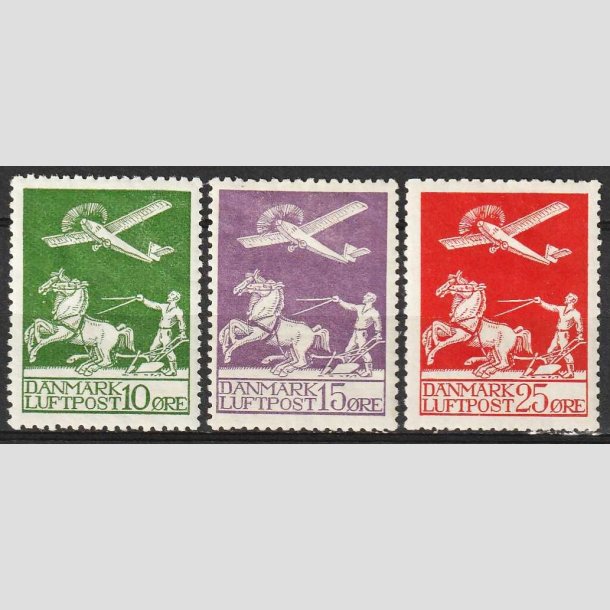 FRIM�RKER DANMARK | 1925 - AFA 144,145,146 - Gl. Luftpost - Ubrugt