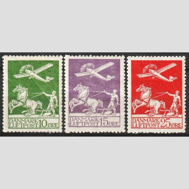 FRIM�RKER DANMARK | 1925 - AFA 144,145,146 - Gl. Luftpost - Ubrugt