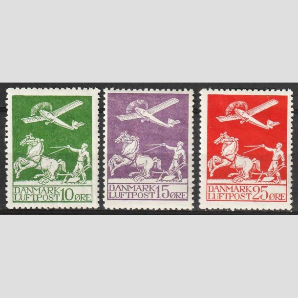 FRIM�RKER DANMARK | 1925 - AFA 144,145,146 - Gl. Luftpost - Ubrugt