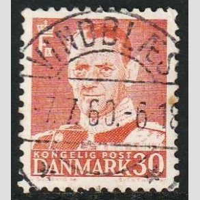 FRIM�RKER DANMARK | 1952-53 - AFA 337 - Fr. IX 30 �re r�d - Lux Stemplet Vindbl�s