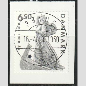 FRIM�RKER DANMARK | 2010 - AFA 1615 - Ribe 1300 �r - 6,50 Kr. gr�lig - Lux Stemplet R�nne