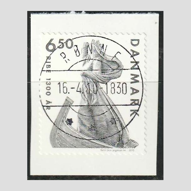 FRIM�RKER DANMARK | 2010 - AFA 1615 - Ribe 1300 �r - 6,50 Kr. gr�lig - Lux Stemplet R�nne