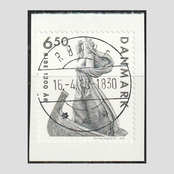 FRIM�RKER DANMARK | 2010 - AFA 1615 - Ribe 1300 �r - 6,50 Kr. gr�lig - Lux Stemplet R�nne